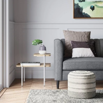 Darien Pouf Textured Neutral - Threshold™ 1 Darien Pouf Textured Neutral - Threshold™