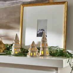 3pc Ceramic Tree LED Tea Light Holder Set - Threshold™ Designed With Studio McGee