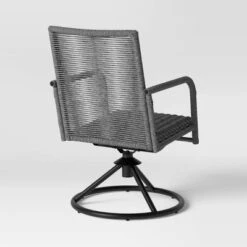 2pc Granby Padded Wicker Outdoor Patio Dining Chairs Swivel Chairs Gray - Threshold™ -Threshold Home Decoration GUEST 02fa95a9 1941 4d79 b020 464fa9002c2a