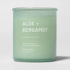 Glass Jar Aloe And Bergamot Candle Green - Threshold™ -Threshold Home Decoration GUEST 073b9542 5bc7 4c27 b1bf 1bfff5fc259b