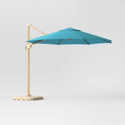 11'x11' Offset Patio Umbrella - Light Wood Pole - Threshold™ 9 11'x11' Offset Patio Umbrella - Light Wood Pole - Threshold™ - Image 9