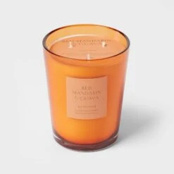 Colored Vase Glass With Dustcover Mandarin & Guava Candle Orange - Threshold™ 11 Colored Vase Glass With Dustcover Mandarin & Guava Candle Orange - Threshold™ -Threshold Home Decoration GUEST 0935bd9a 1522 4b47 b1ed 14541db7ee27