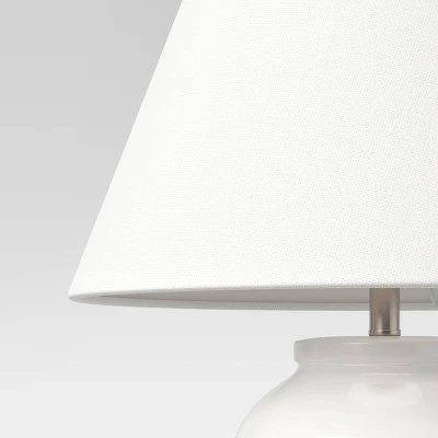 Turned Ceramic Table Lamp White - Threshold™ 3 Turned Ceramic Table Lamp White - Threshold™ - Image 3