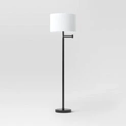 Metal Column Swing Arm Floor Lamp Black/White - Threshold™ -Threshold Home Decoration GUEST 0b572553 9e4a 4352 9d32 63a09bdeccc9