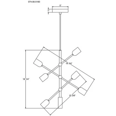 3-Arm Chandelier Brass (Includes Vintage Light Bulbs) - Threshold™ 4 3-Arm Chandelier Brass (Includes Vintage Light Bulbs) - Threshold™ - Image 4