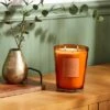 Colored Vase Glass With Dustcover Mandarin & Guava Candle Orange - Threshold™