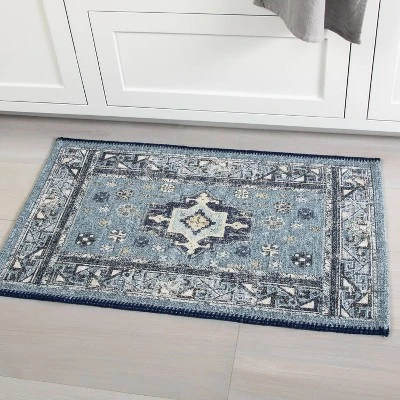 Vintage Persian Medallion Kitchen Rug Blue - Threshold™ 1 Vintage Persian Medallion Kitchen Rug Blue - Threshold™