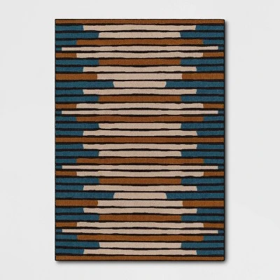 Striped Area Rug Turquoise/Yellow - Threshold™ 5 Striped Area Rug Turquoise/Yellow - Threshold™ - Image 5