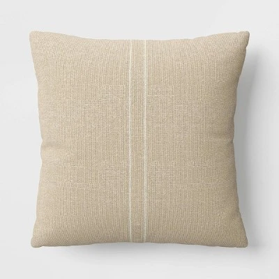 Textured Linen Striped Throw Pillow Neutral - Threshold™ 6 Textured Linen Striped Throw Pillow Neutral - Threshold™ - Image 6