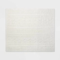 Cable Knit Chenille Throw Blanket - Threshold