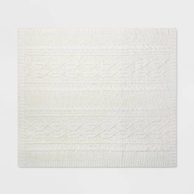 Cable Knit Chenille Throw Blanket - Threshold 1 Cable Knit Chenille Throw Blanket - Threshold