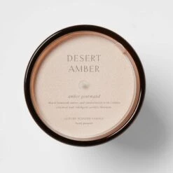 Colored Vase Glass With Dustcover Desert Amber Candle Brown - Threshold™ -Threshold Home Decoration GUEST 17985ae3 27c8 4003 81ff b8a92517a9b9