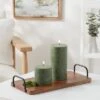 Pillar Candle Water Mint & Eucalyptus Green - Threshold™