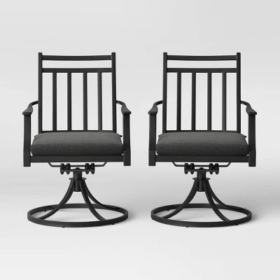 Fairmont 2pk Metal Patio Swivel Rocking Dining Chair - Threshold 4 Fairmont 2pk Metal Patio Swivel Rocking Dining Chair - Threshold - Image 4