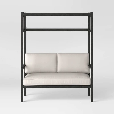 Ryegate 2pc 4' Mini Patio Daybed With Ottoman Weathered Teak - Threshold™ 3 Ryegate 2pc 4' Mini Patio Daybed With Ottoman Weathered Teak - Threshold™ - Image 3