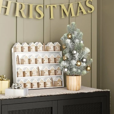 Artificial Plant Snowy Tree In Wood Pot - Threshold™ 1 Artificial Plant Snowy Tree In Wood Pot - Threshold™