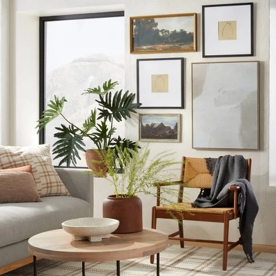 24" X 30" Neutral Abstract Lines Framed Canvas - Threshold™ Designed With Studio McGee 1 24" X 30" Neutral Abstract Lines Framed Canvas - Threshold™ Designed With Studio McGee