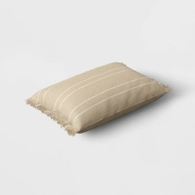 Textured Linen Striped Throw Pillow Neutral - Threshold™ 2 Textured Linen Striped Throw Pillow Neutral - Threshold™ - Image 2