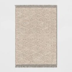 Diamond With Fringe Rug Gray - Threshold™ -Threshold Home Decoration GUEST 2baf5ed4 7b52 4703 8a9e 2a21e83d6c9c