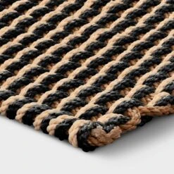 1'6"x2'6" Rope Braided Basket Weave Doormat Black/Brown/Cream - Threshold™ -Threshold Home Decoration GUEST 2c1c0888 f103 4ac9 9204 1ebd398de602