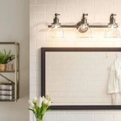 3-Light Industrial Glass Chandelier Matte Black - Threshold™