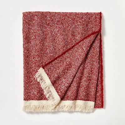 Herringbone Frayed Edges Throw Blanket - Threshold™ Designed With Studio McGee 6 Herringbone Frayed Edges Throw Blanket - Threshold™ Designed With Studio McGee - Image 6