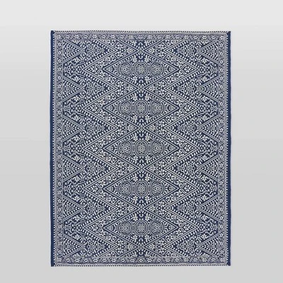 Tapestry Outdoor Rug Blue - Threshold 7 Tapestry Outdoor Rug Blue - Threshold - Image 7