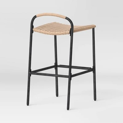 Popperton 2pk Arched Wicker Bar Height Patio Chairs, Outdoor Furniture - Black - Threshold™ Designed With Studio McGee 3 Popperton 2pk Arched Wicker Bar Height Patio Chairs, Outdoor Furniture - Black - Threshold™ Designed With Studio McGee - Image 3