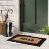 1'11"x2'11" 'Hello' Rubber Coir Doormat Natural/Black - Threshold™