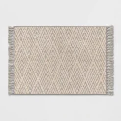 Diamond With Fringe Rug Gray - Threshold™ -Threshold Home Decoration GUEST 3d35566a 7cb6 48a8 968d cc81e5d838e7