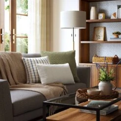 Oversized Woven Cotton Slubby Striped Throw Pillow Ivory - Threshold™