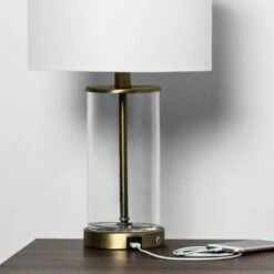 Fillable Accent With USB Table Lamp Brass - Threshold™ -Threshold Home Decoration GUEST 4230aee3 786a 4bde a46a 8ba460f4ad48