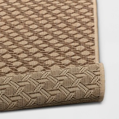 Cane Weave Outdoor Rug Tan - Threshold™ 3 Cane Weave Outdoor Rug Tan - Threshold™ - Image 3