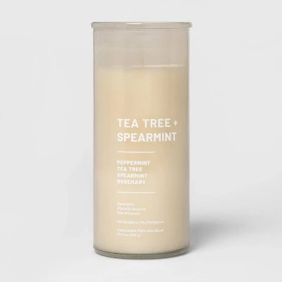 Glass Jar Tea Tree And Spearmint Candle Beige - Threshold™ 2 Glass Jar Tea Tree And Spearmint Candle Beige - Threshold™ - Image 2