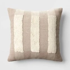 Textural Woven Striped Square Throw Pillow - Threshold™ -Threshold Home Decoration GUEST 44bd2b64 da9a 4165 b973 54c82c1e2530