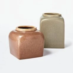Modern Brown Ceramic Vase - Threshold™ Designed With Studio McGee -Threshold Home Decoration GUEST 4ad3e7d3 8ceb 42ee 9afa fda5fa4b2548