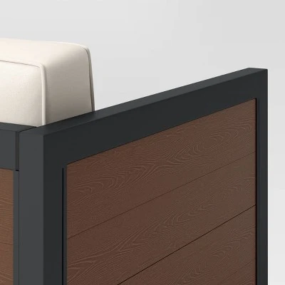 Bryant 2pc Faux Wood Patio Loveseat & Coffee Table - Gray/Natural - Threshold™ 5 Bryant 2pc Faux Wood Patio Loveseat & Coffee Table - Gray/Natural - Threshold™ - Image 5