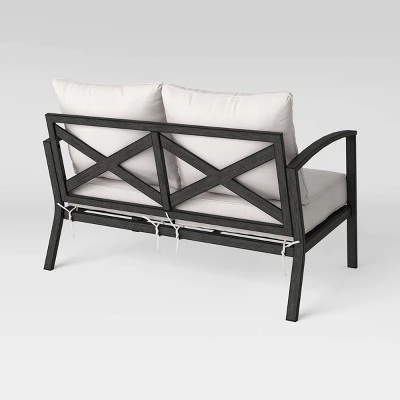 Ryegate Weathered Teak Patio Loveseat - Threshold™ 3 Ryegate Weathered Teak Patio Loveseat - Threshold™ - Image 3