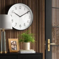 19" Plastic Wall Clock Matte Black - Threshold™