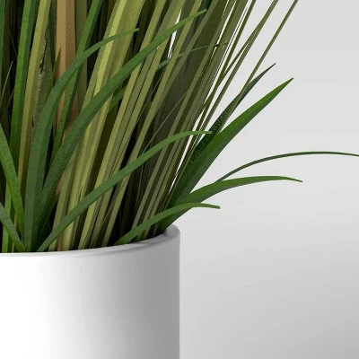 25" X 15" Artificial Onion Grass Arrangement In Ceramic Pot - Threshold™ 2 25" X 15" Artificial Onion Grass Arrangement In Ceramic Pot - Threshold™ - Image 2