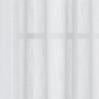 1pc 54"x84" Sheer Contrast Edge Window Curtain Panel White/Natural - Threshold™ 2 1pc 54"x84" Sheer Contrast Edge Window Curtain Panel White/Natural - Threshold™ - Image 2
