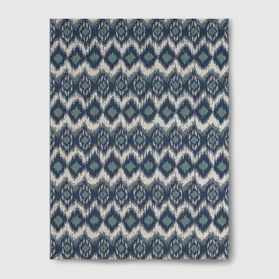 Ikat Outdoor Rug Blue - Threshold 5 Ikat Outdoor Rug Blue - Threshold - Image 5