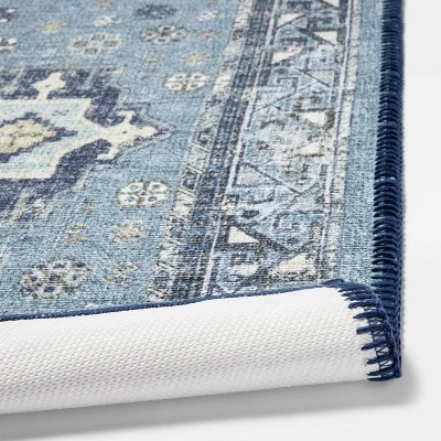 Vintage Persian Medallion Kitchen Rug Blue - Threshold™ 3 Vintage Persian Medallion Kitchen Rug Blue - Threshold™ - Image 3