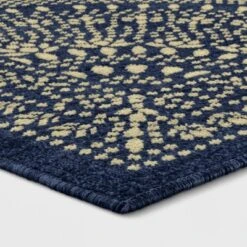 Butterfield Woven Novelty Area Rug Navy - Threshold