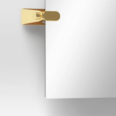 20" X 30" Frameless Rectangular Pivot Mirror Brass - Threshold™ 3 20" X 30" Frameless Rectangular Pivot Mirror Brass - Threshold™ - Image 3