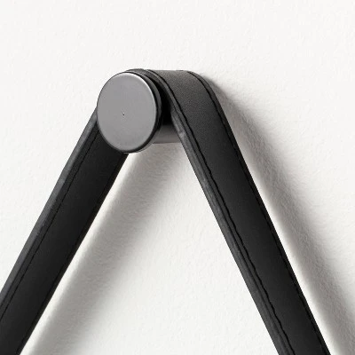 26" Wood Mirror With Pleather Strap Hanger - Threshold™ Designed With Studio McGee 3 26" Wood Mirror With Pleather Strap Hanger - Threshold™ Designed With Studio McGee - Image 3