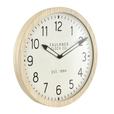 16" Wall Clock Wood - Threshold™ 1 16" Wall Clock Wood - Threshold™