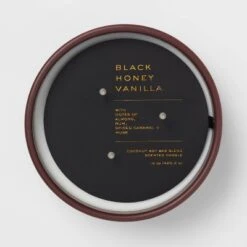 15oz Ceramic Jar 3-Wick Black Honey Vanilla Candle Plum Purple - Threshold™ -Threshold Home Decoration GUEST 628598e2 25c1 4401 a53c 5b759f517136