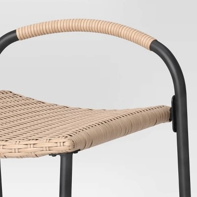 Popperton 2pk Arched Wicker Bar Height Patio Chairs, Outdoor Furniture - Black - Threshold™ Designed With Studio McGee 4 Popperton 2pk Arched Wicker Bar Height Patio Chairs, Outdoor Furniture - Black - Threshold™ Designed With Studio McGee - Image 4