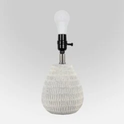 Ceramic Textured Table Lamp Base White - Threshold™